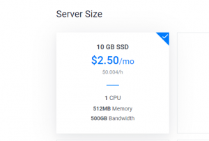美国vps 1cpu/512M/500G流量 2.5USD/月